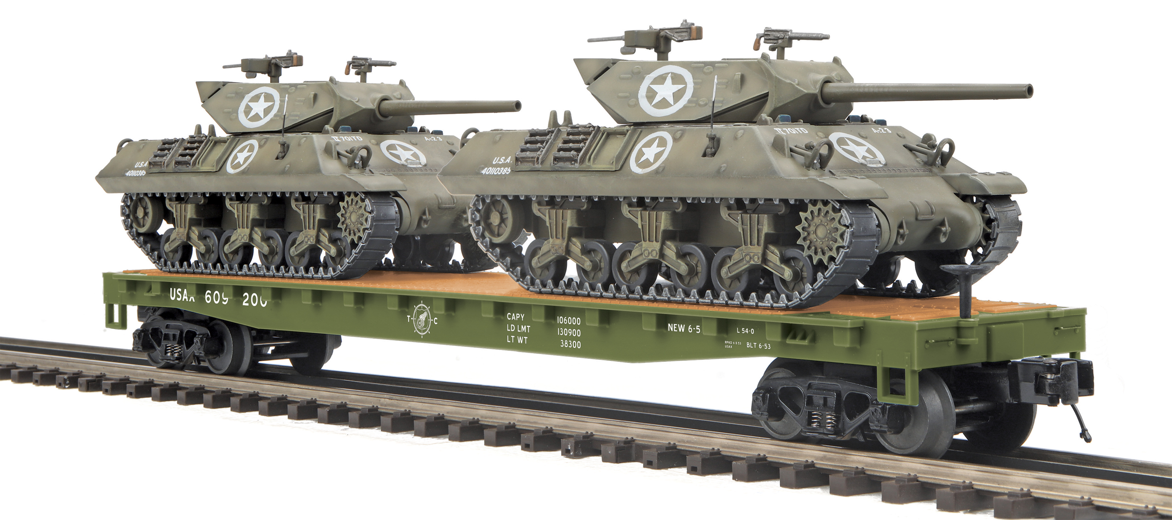 MTH20 95326 US Army Flat Car W Wolverine Tank MTH2095326 83 95 