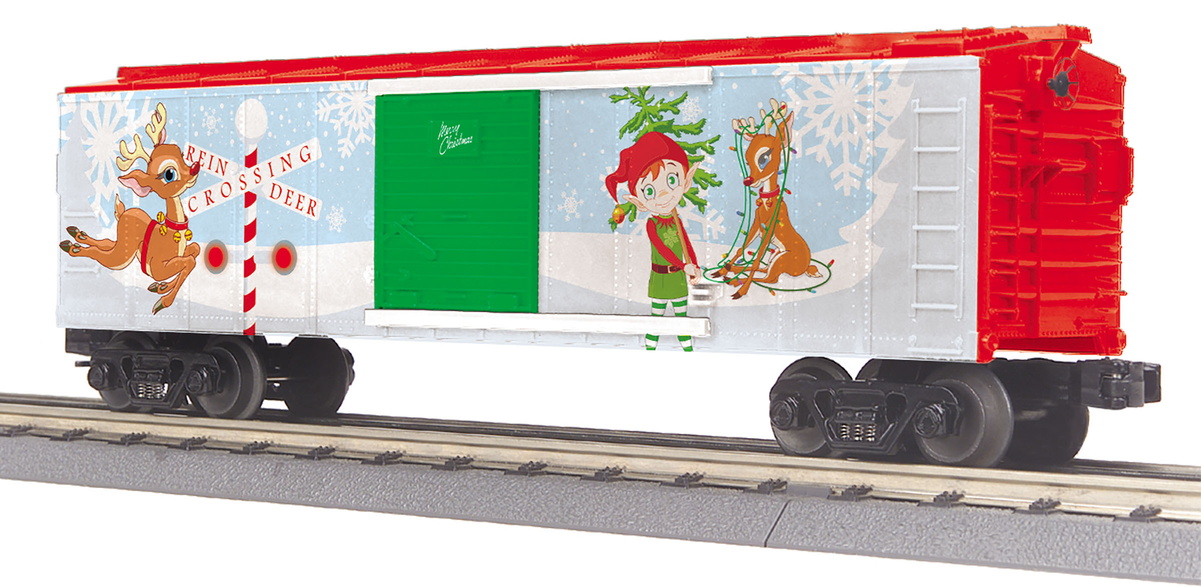 MTH TRAINS; MIKES TRAIN HOUSE Christmas Box CAR W/Blinking 
